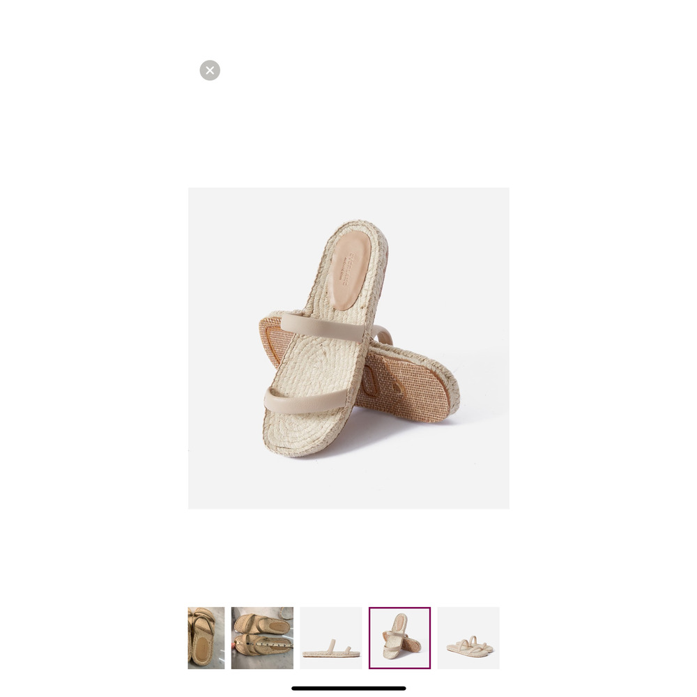 Everlane Tan Leather Espadrille Sandals